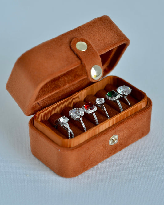Orange ,Minimal Velvet Ring Box,Personalized Ring Box, Jewelry Organizer