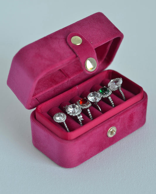 Magenta ,Minimal Velvet Ring Box,Personalized Ring Box, Jewelry Organizer