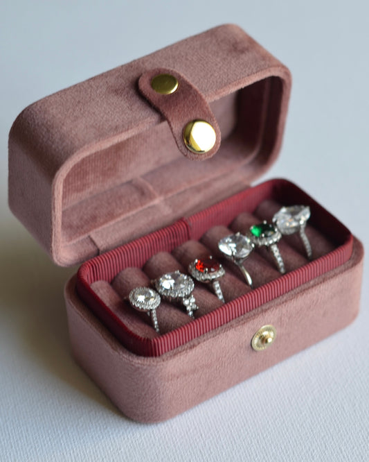 Old Rose ,Minimal Velvet Ring Box,Personalized Ring Box, Jewelry Organizer