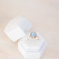 Pearl White Velvet Ring Box, Wedding Ring Box, Proposal Ring Box, Bridal Gift, Velvet Box,Hexagon Ring Box, Monogram Box, Free Shipping